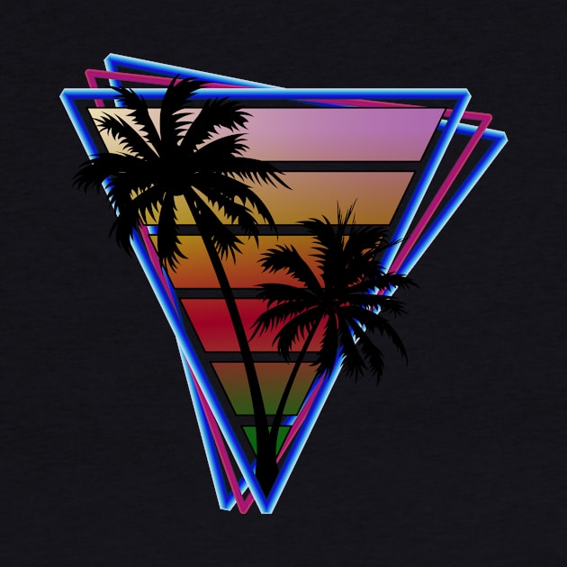 Synthwave style palm tree sunset rust by Brobocop